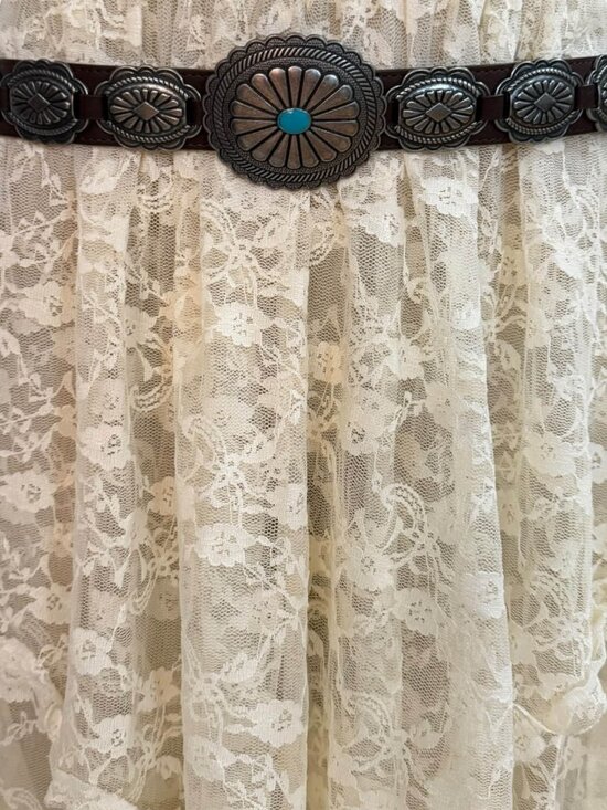 Dark Brown Navajo Style Link Elastic Waist Stretch Belt NWT